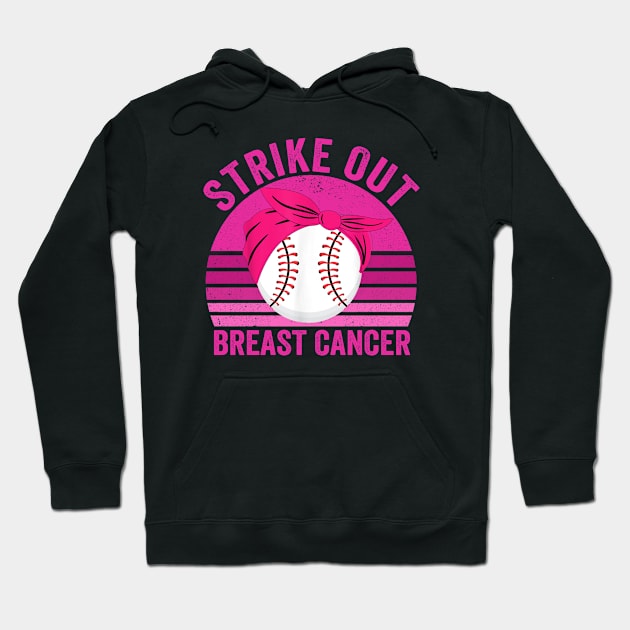 Strike Out Breast Cancer Baseball Fight Awareness Men Women Hoodie by The Design Catalyst